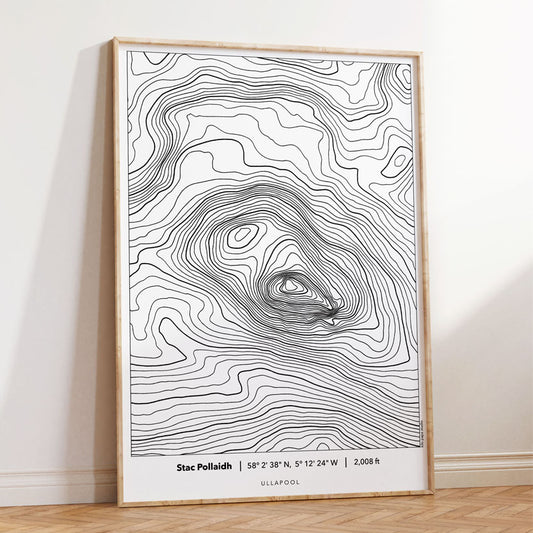 Stac Pollaidh Topography Map Print