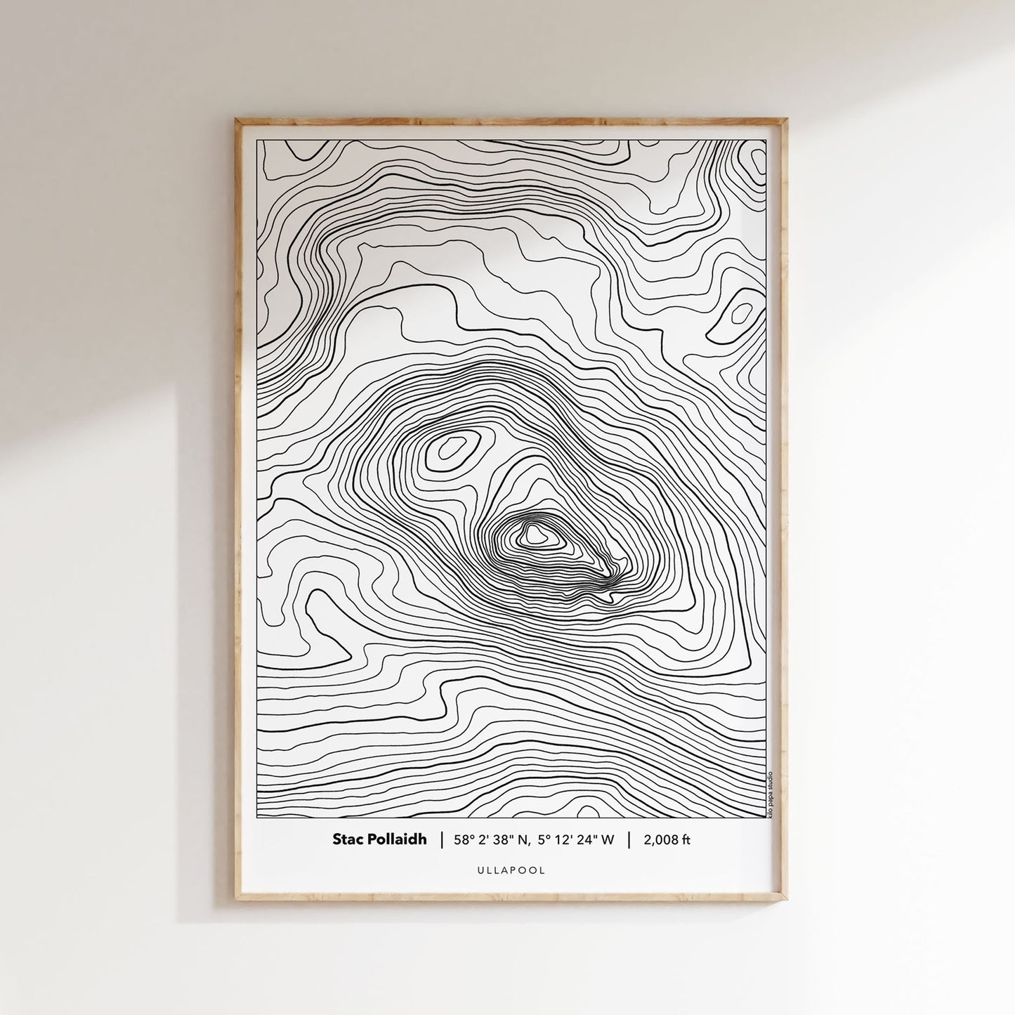 Stac Pollaidh Topography Map Print