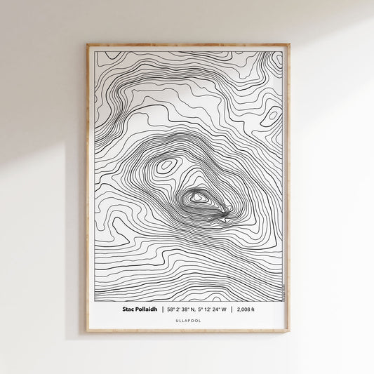 Stac Pollaidh Topography Map Print