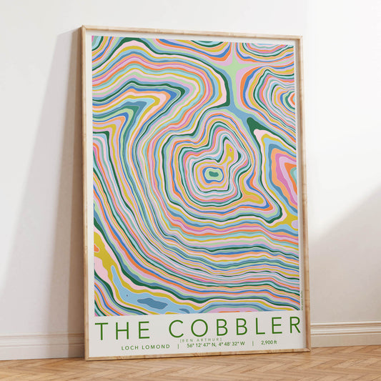 The Cobbler Colourful Topography Map Print