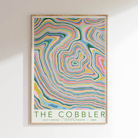 The Cobbler Colourful Topography Map Print