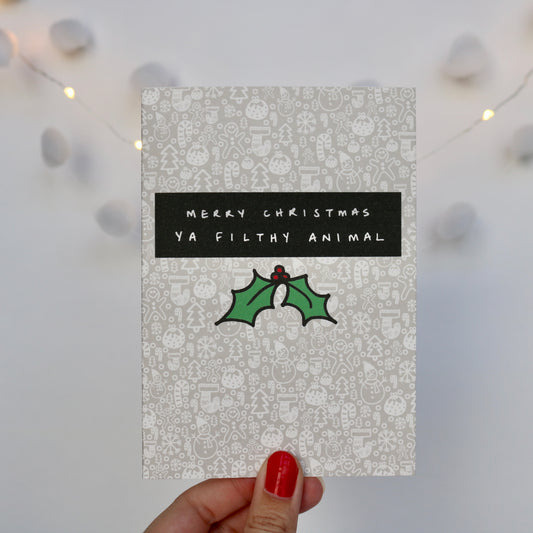 Filthy Animal Christmas Card