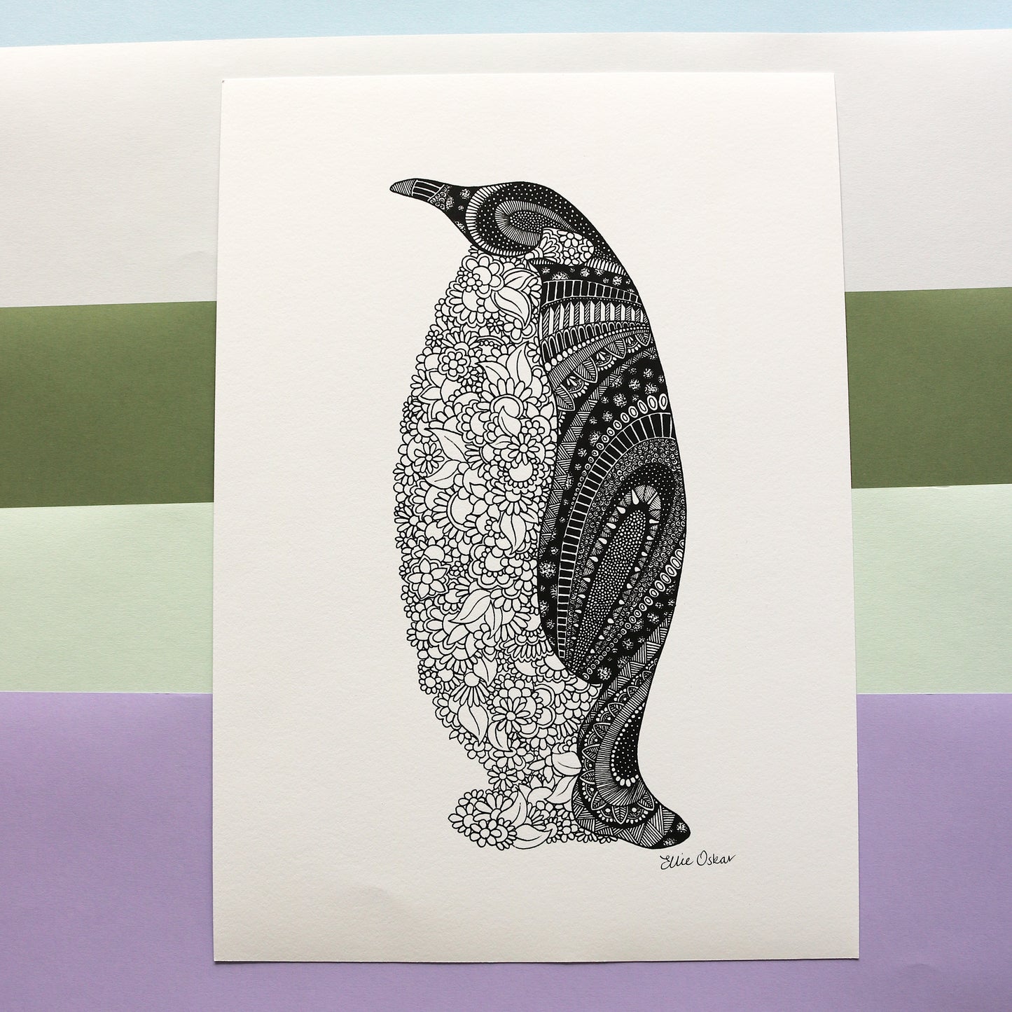 SALE - A3 Penguin Print - **Dented Paper & Old Branding**