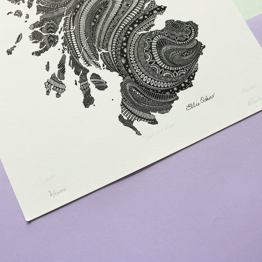 SALE - A3 Map of Scotland Print - **Ex-Display & Old Branding**