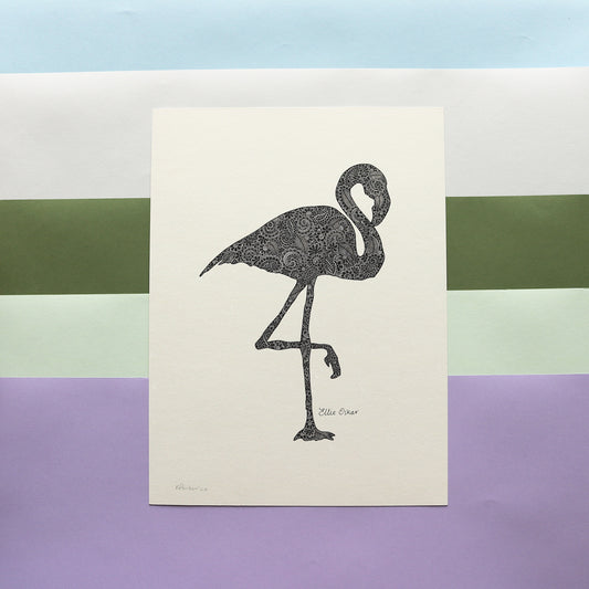 SALE - A3 Flamingo Print - **Cropped Size & Old Branding**