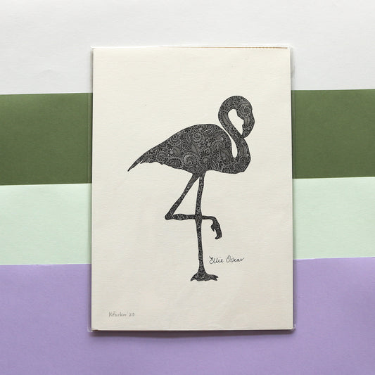 SALE - A3 Flamingo Print **Old branding** **2 available**