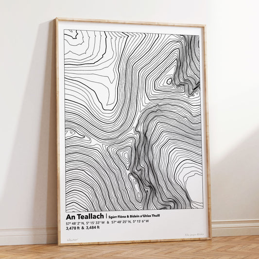 An Teallach Topography Map Print