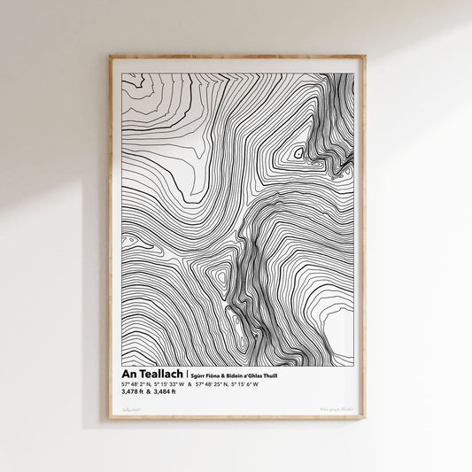 An Teallach Topography Map Print