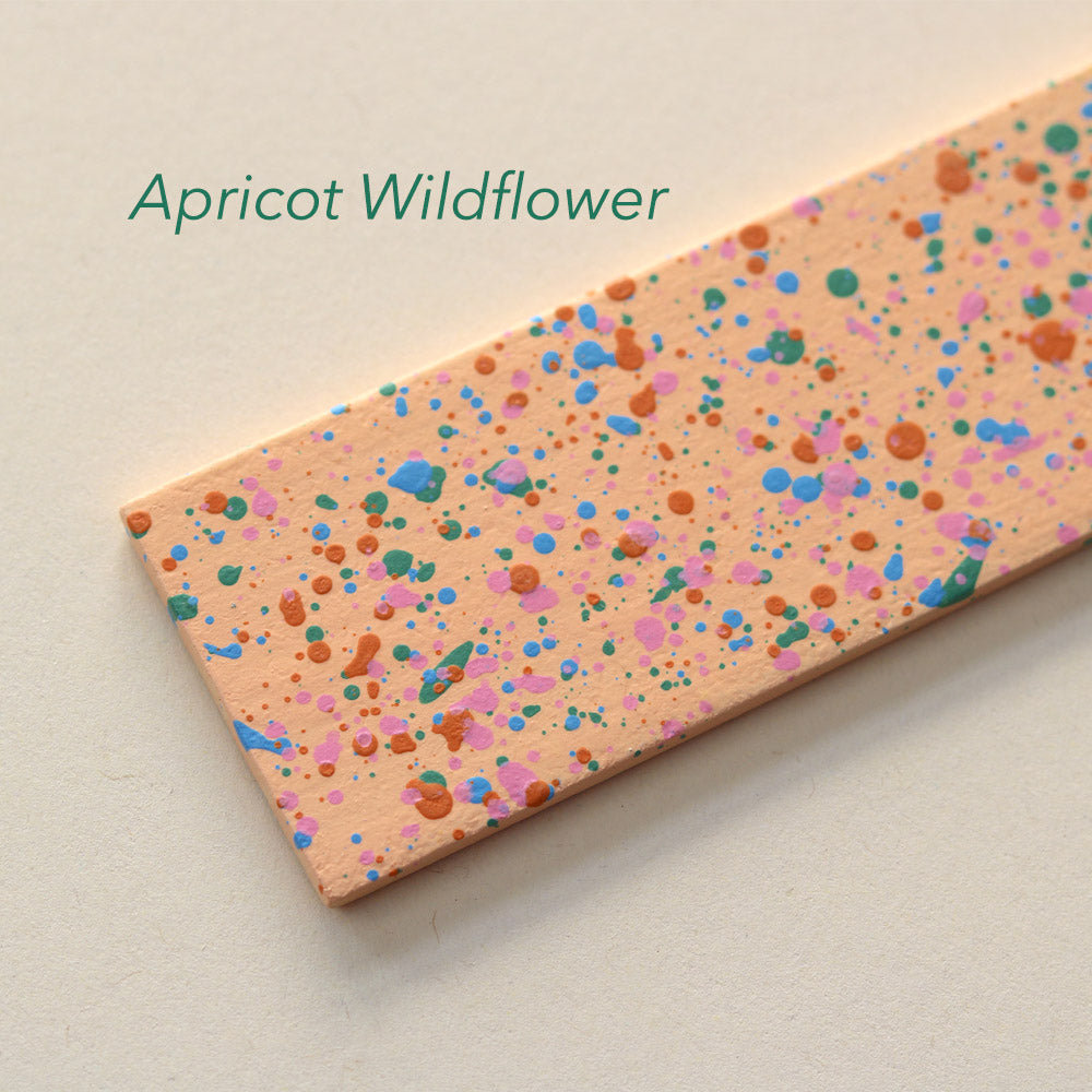 Sample paddle of Apricot Wildflower colour way for kilo papa studio's hand painted frames