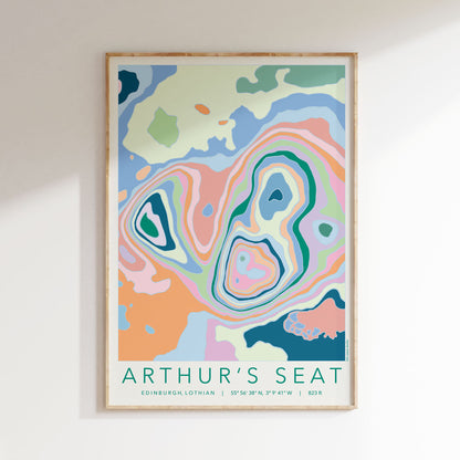 Arthur's Seat Colourful Topography Print