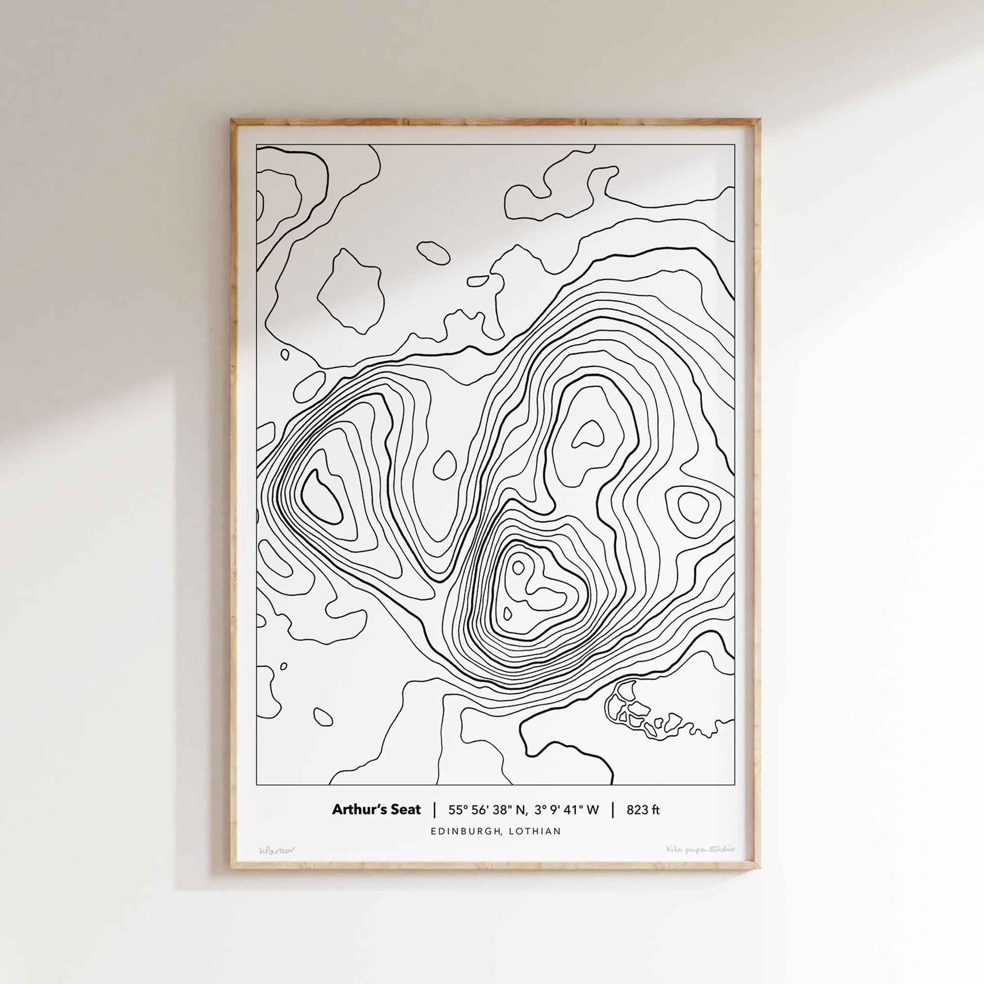 Topography Seating Arthur's Seat Topography Map Print – Kilo Papa Studio