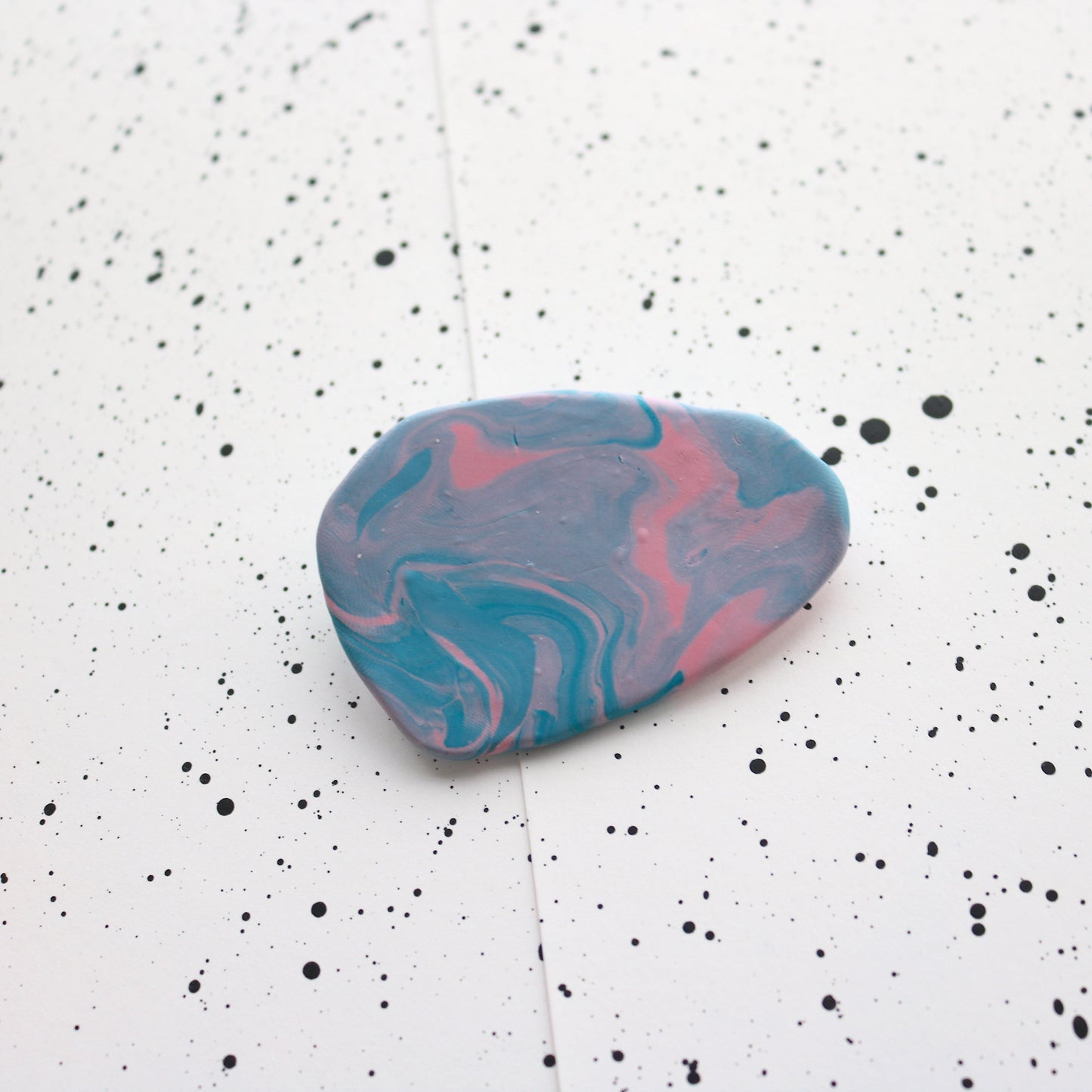 Pebble Brooch in Candy Waste Clay