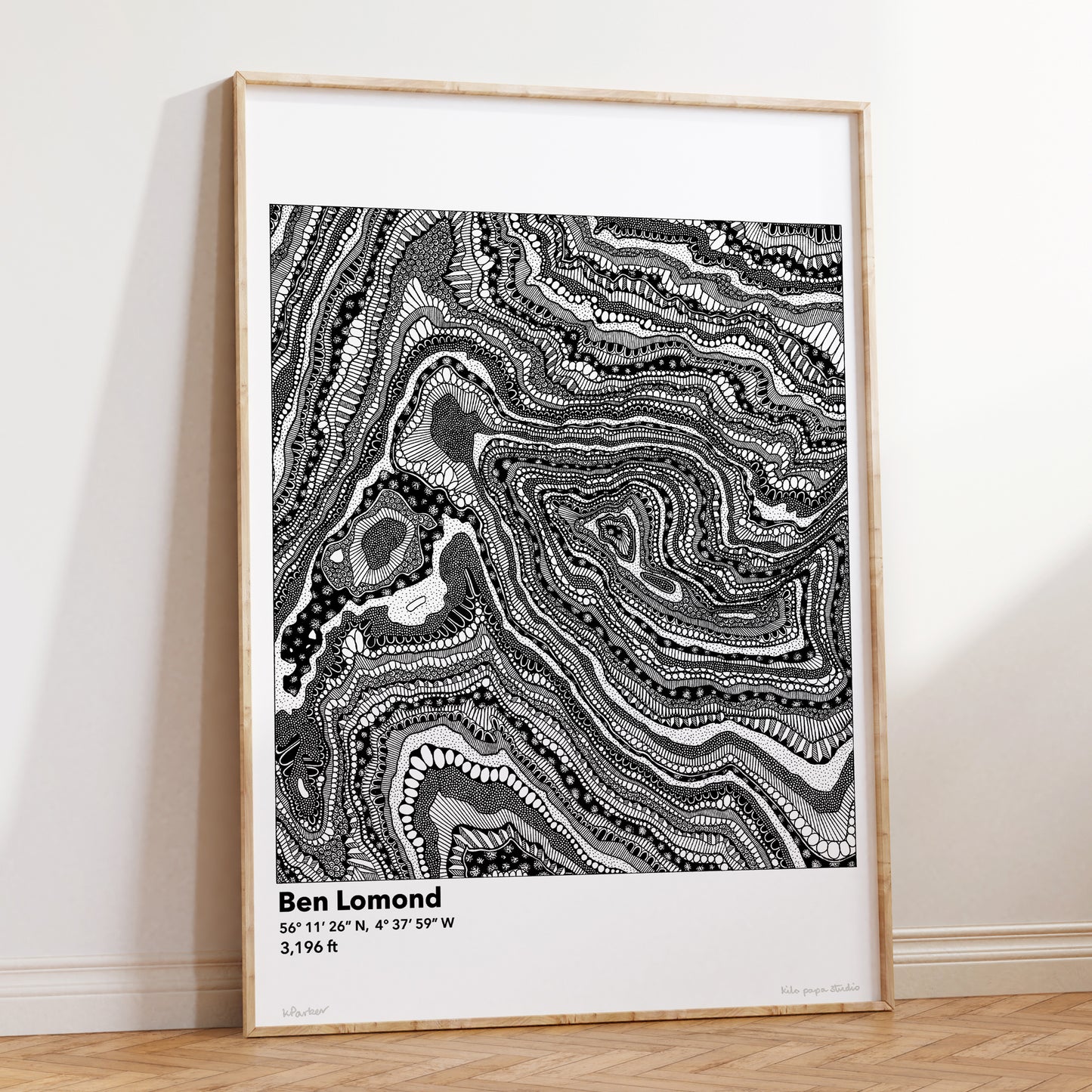 Ben Lomond Topography Map Print