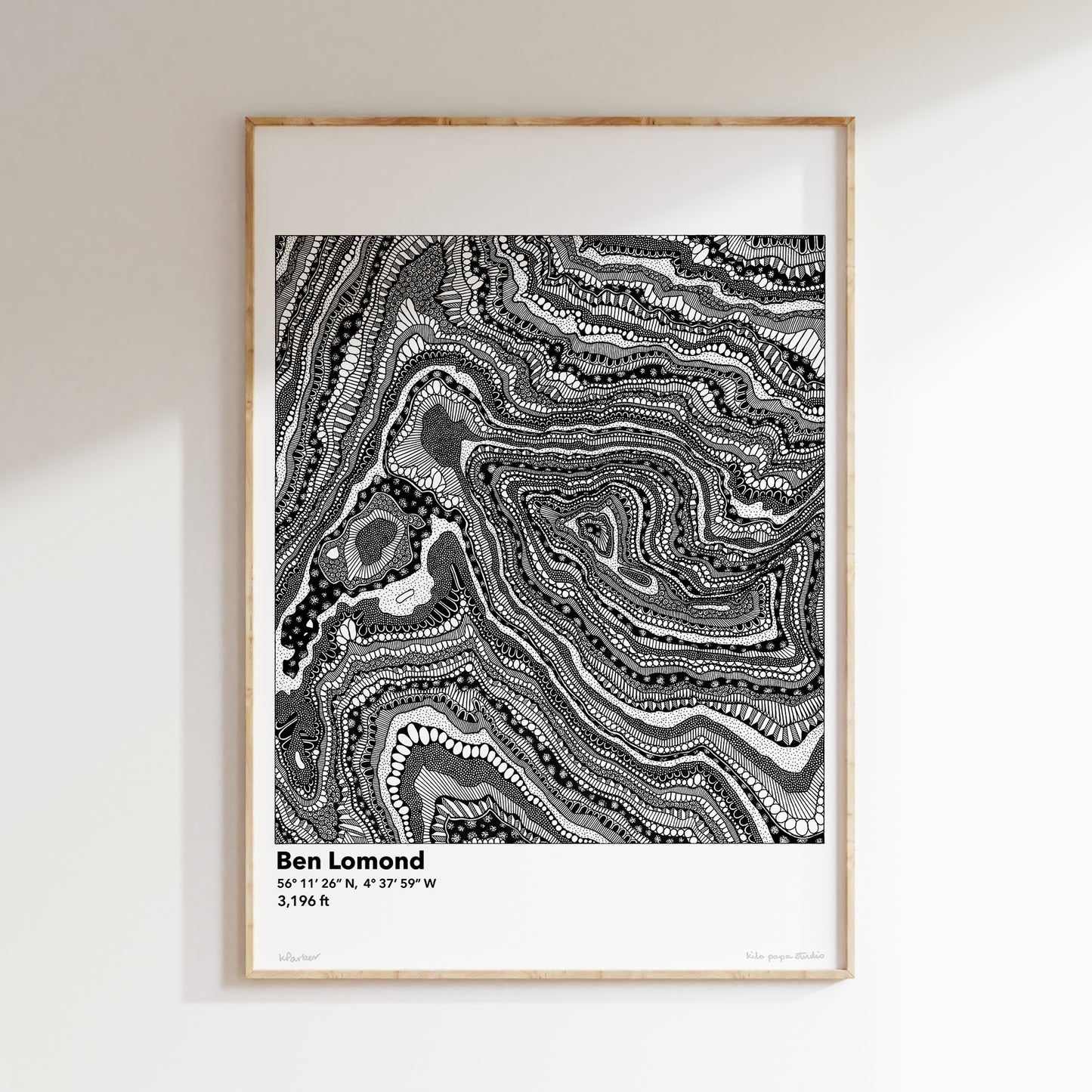 Ben Lomond Topography Map Print