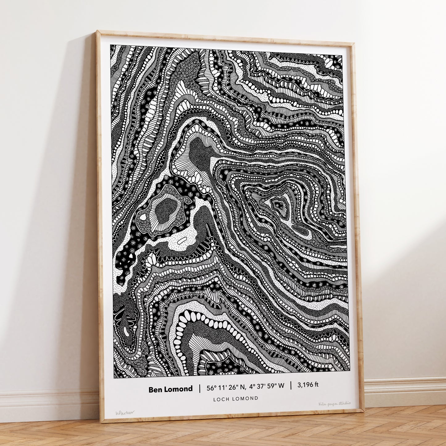 Ben Lomond Topography Map Print