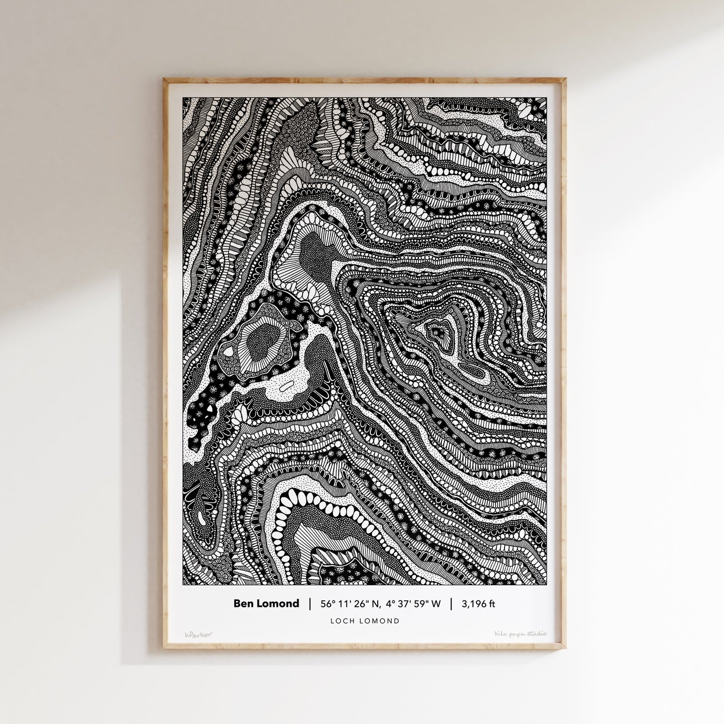 Ben Lomond Topography Map Print