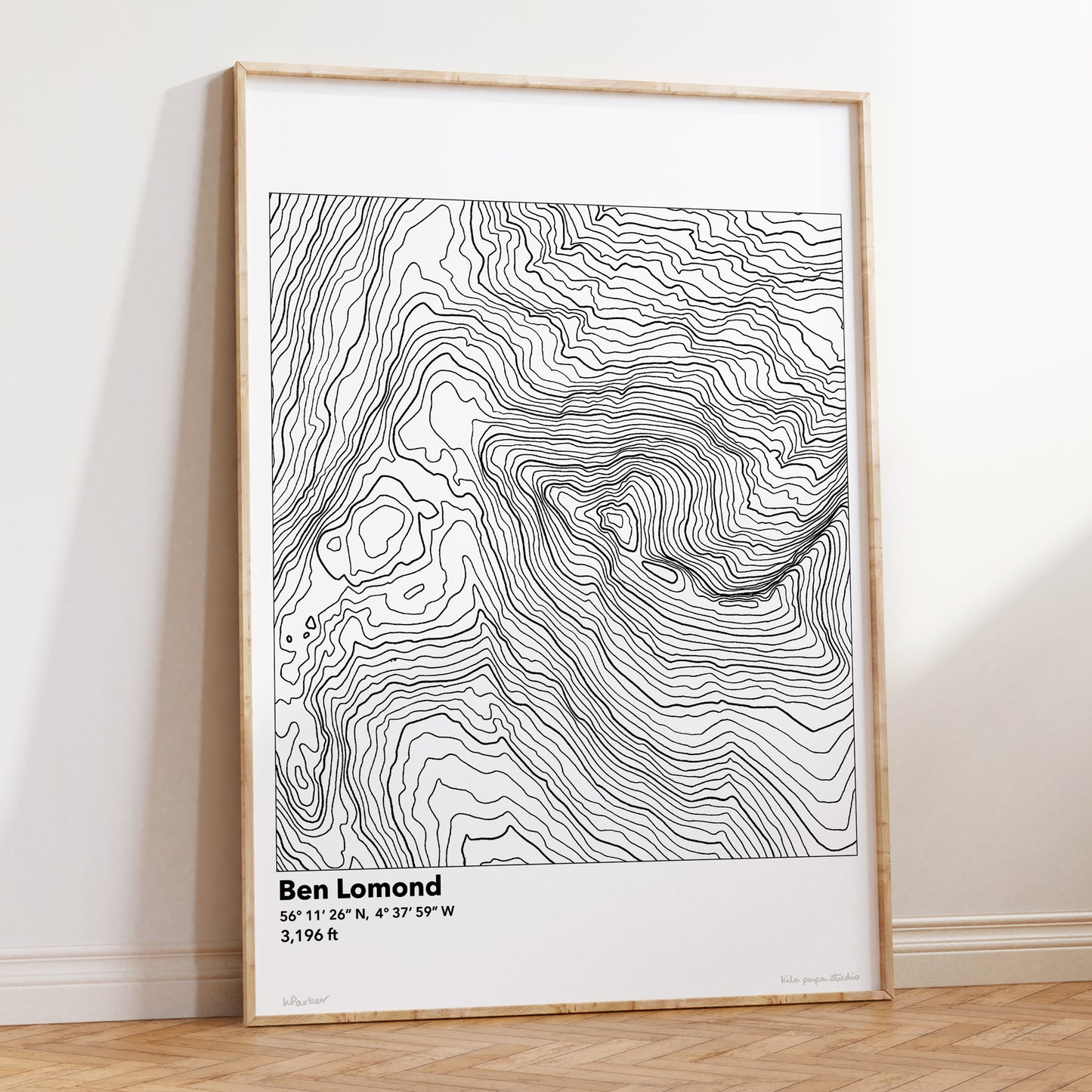 Ben Lomond Topography Map Print