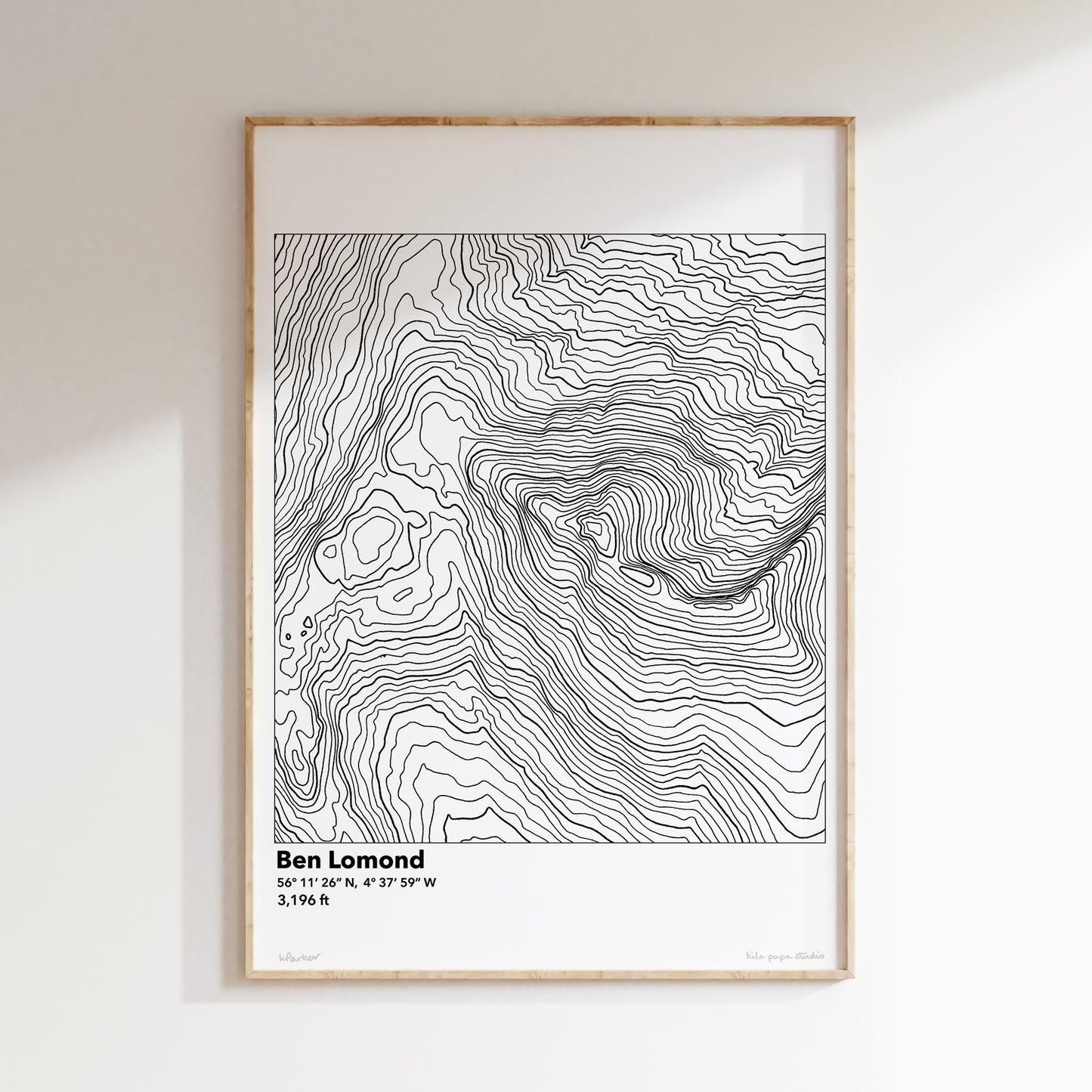 Ben Lomond Topography Map Print