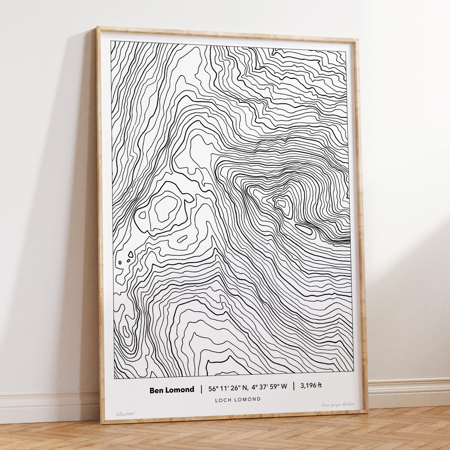 Ben Lomond Topography Map Print