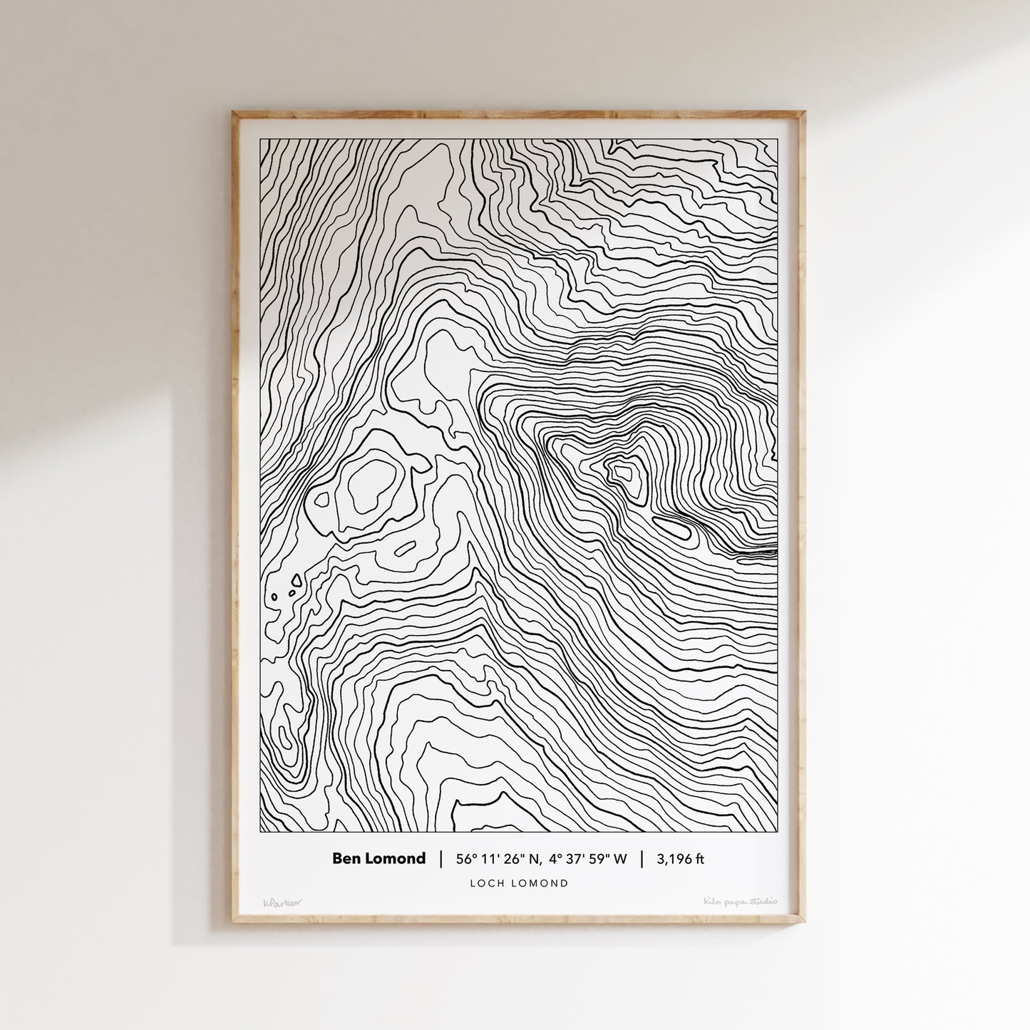 Ben Lomond Topography Map Print