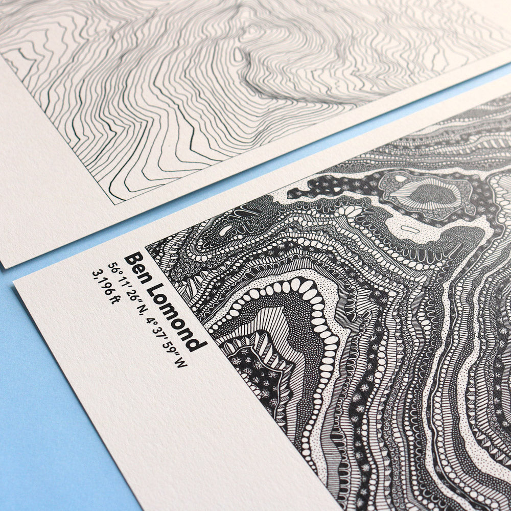 Ben Lomond Topography Map Print