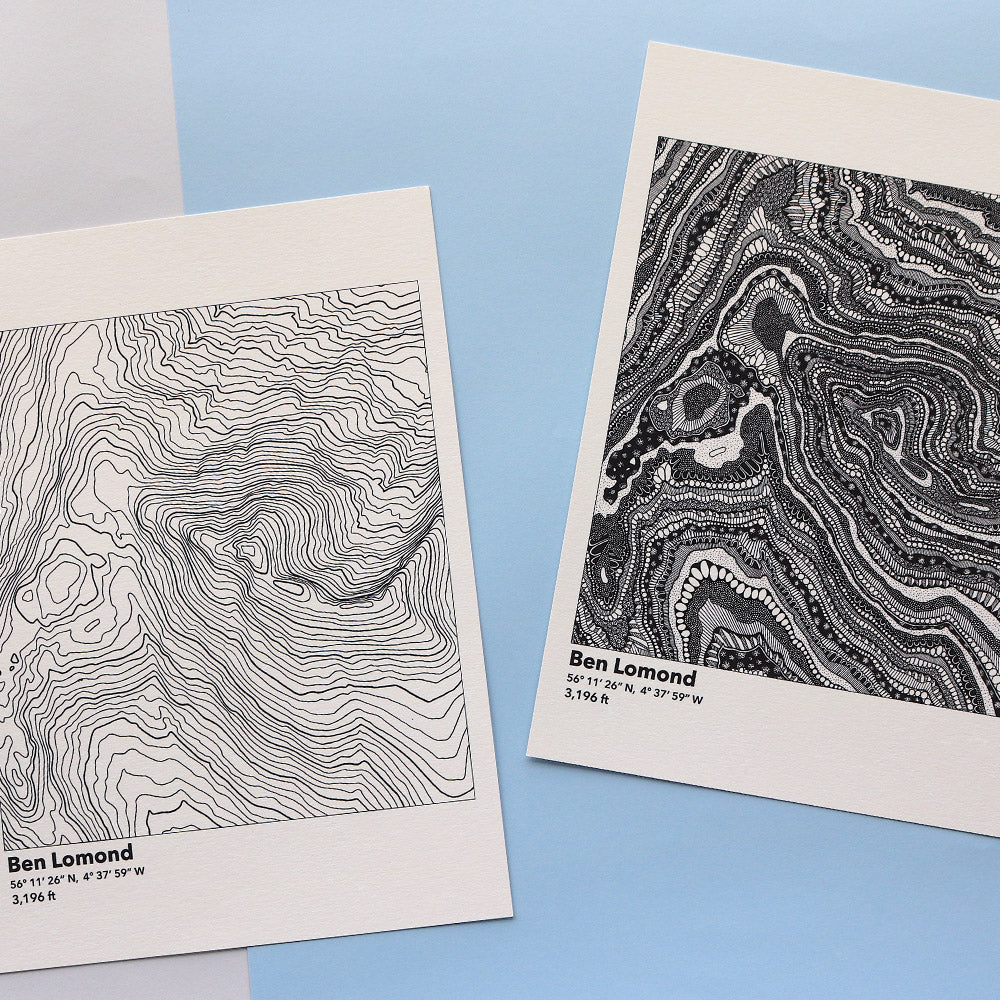 Ben Lomond Topography Map Print