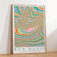 Ben Nevis Colourful Topography Map Print