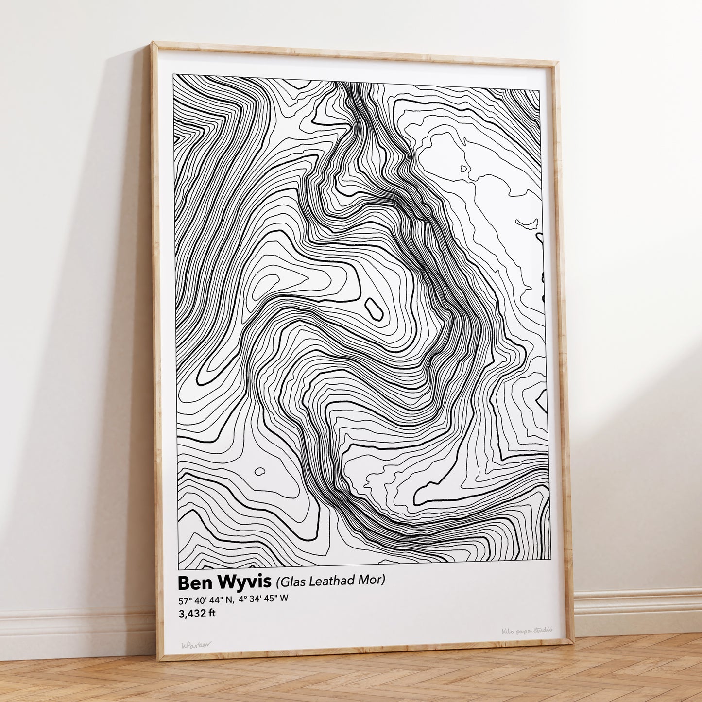 Ben Wyvis Topography Map Print