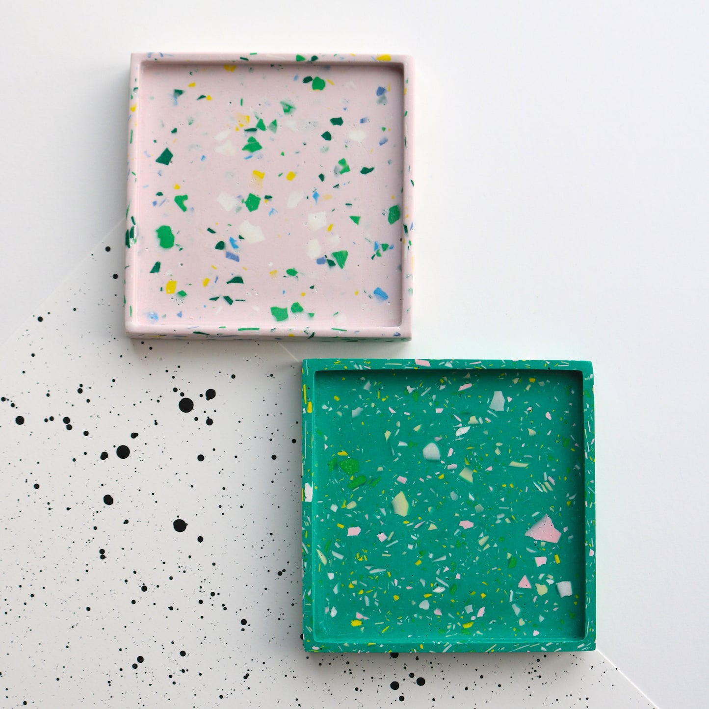 Square Trinket Tray in Pink Terrazzo