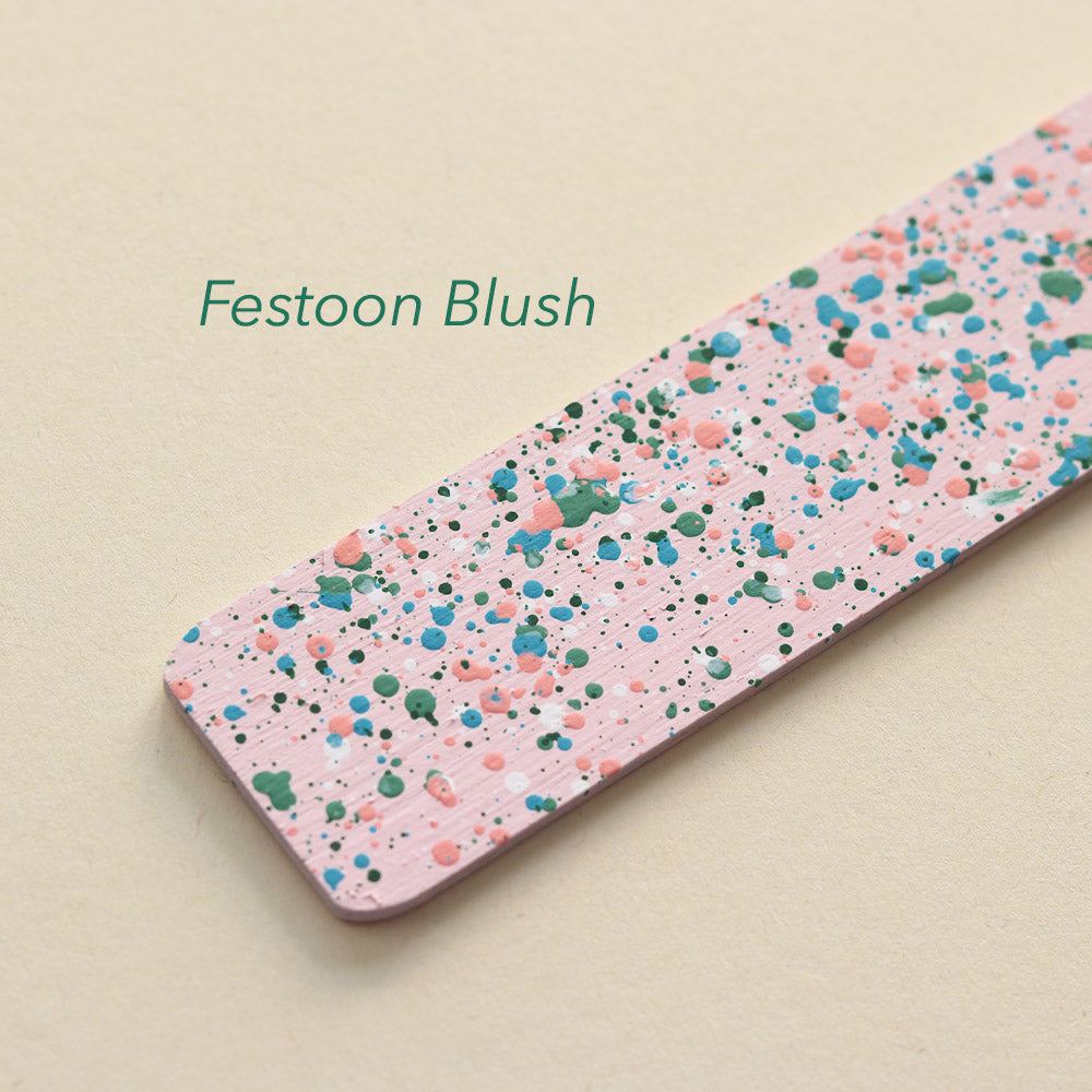 Sample paddle of Festoon Blush colour way for kilo papa studio's hand painted frames