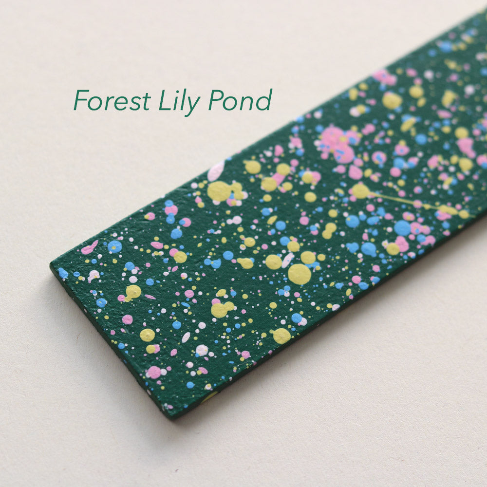 Sample paddle of Forest Lily Pond colour way for kilo papa studio's hand painted frames
