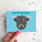 Highland Cow Colourful Birthday Card
