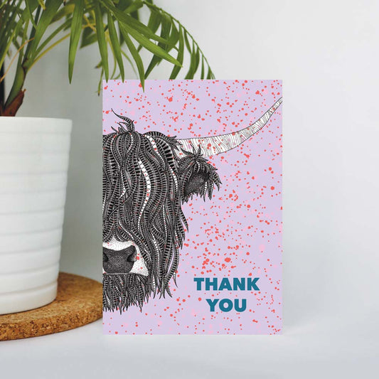 Highland Cow Thank You Card