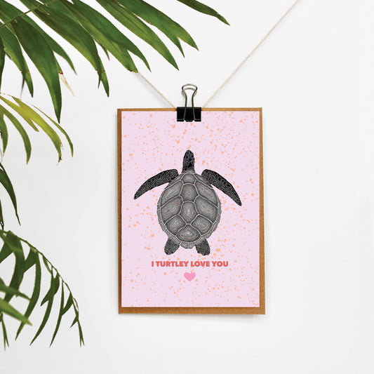 Turtle "I Turtley Love You" Valentines Day Card