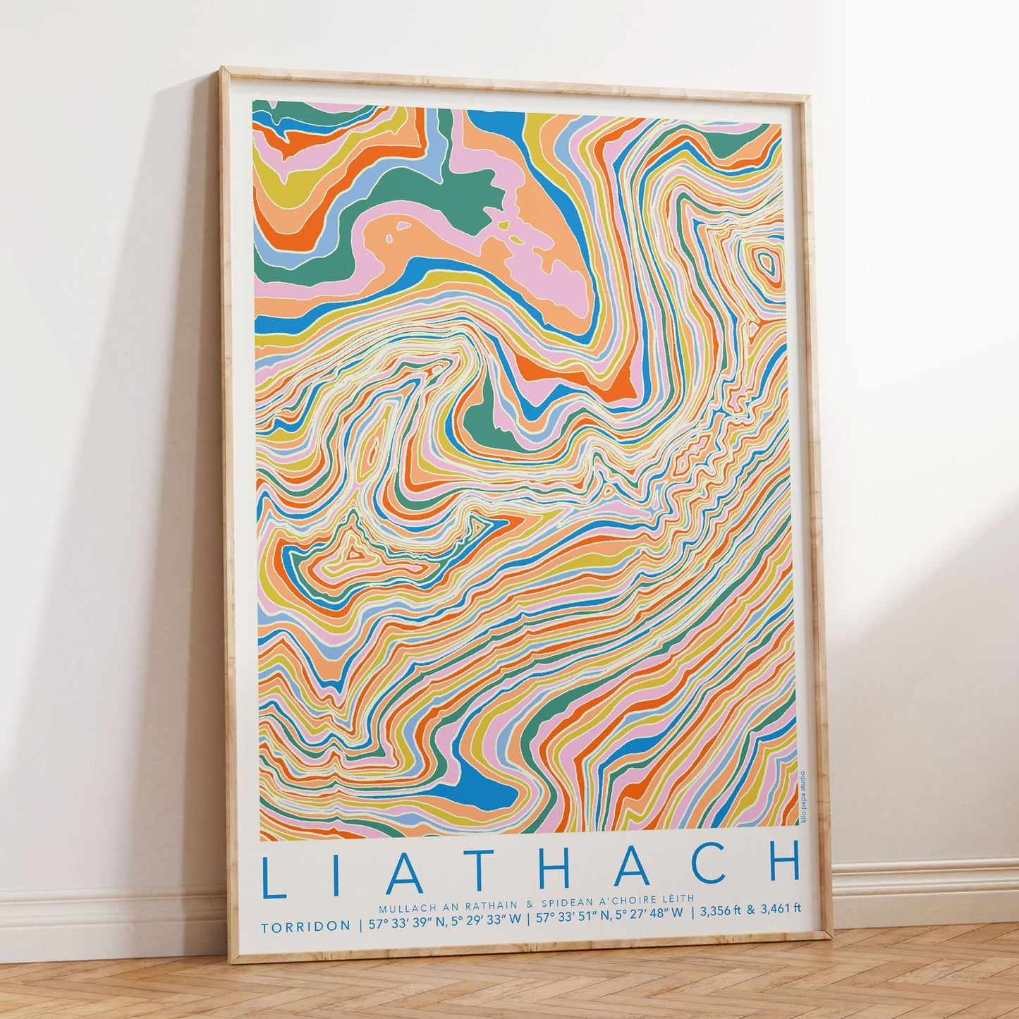 Liathach Colourful Topography Map Print
