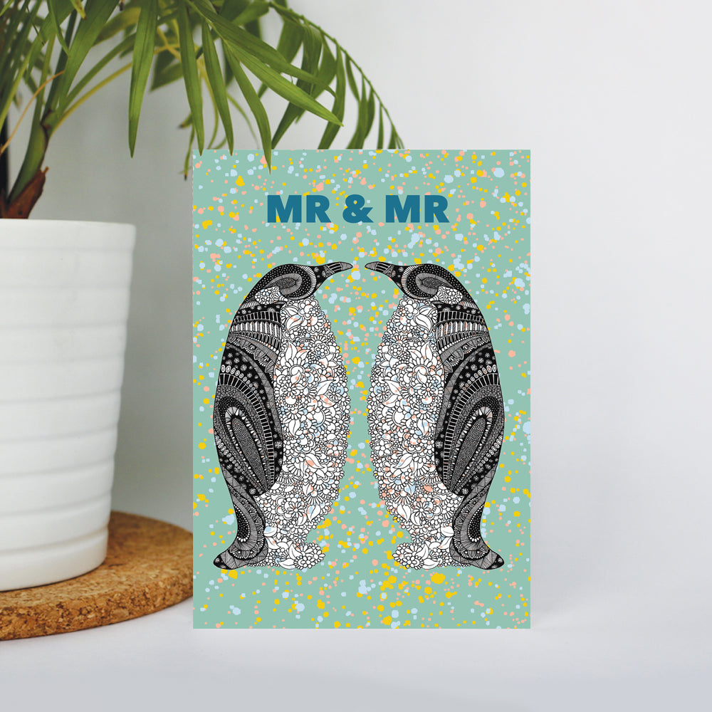 Mr & Mr Colourful Wedding Card