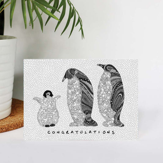 Penguin Family Congratulations Card
