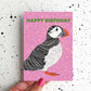 Puffin Colourful Happy Birthday Card