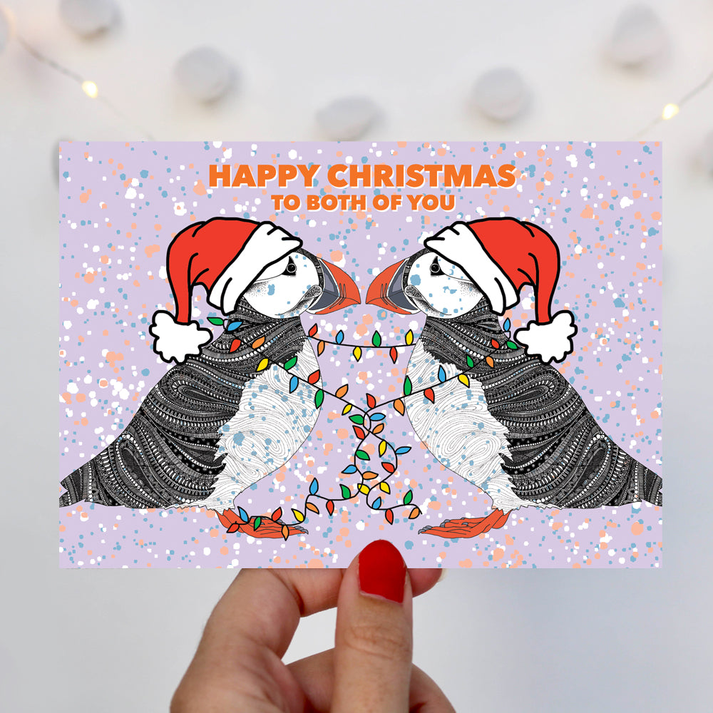 puffins-in-santa-hat-and-christmas-lights-christmas-card