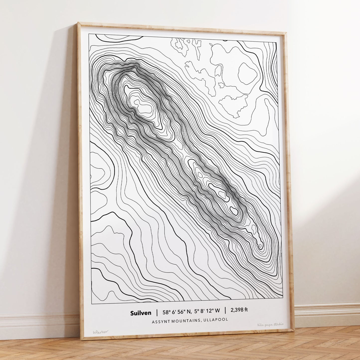 Suilven Topography Map Print