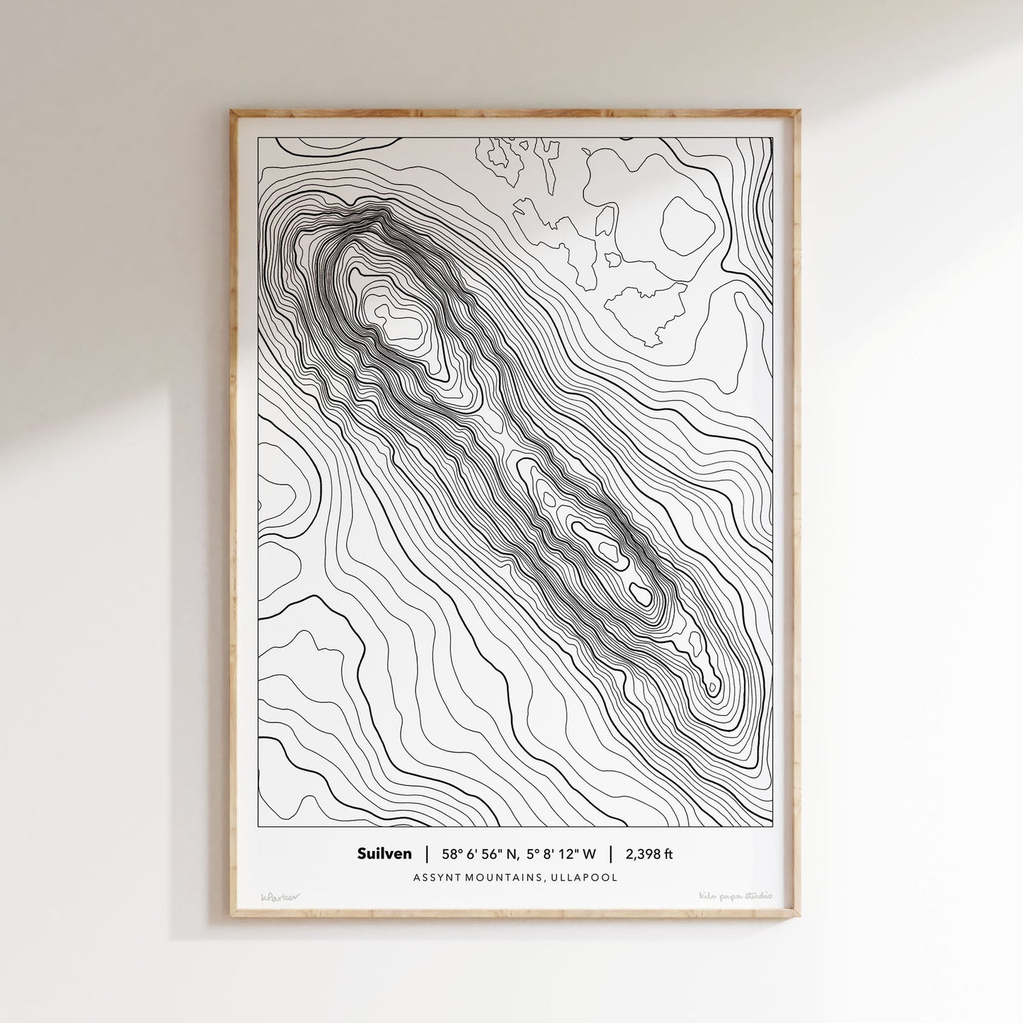 Suilven Topography Map Print