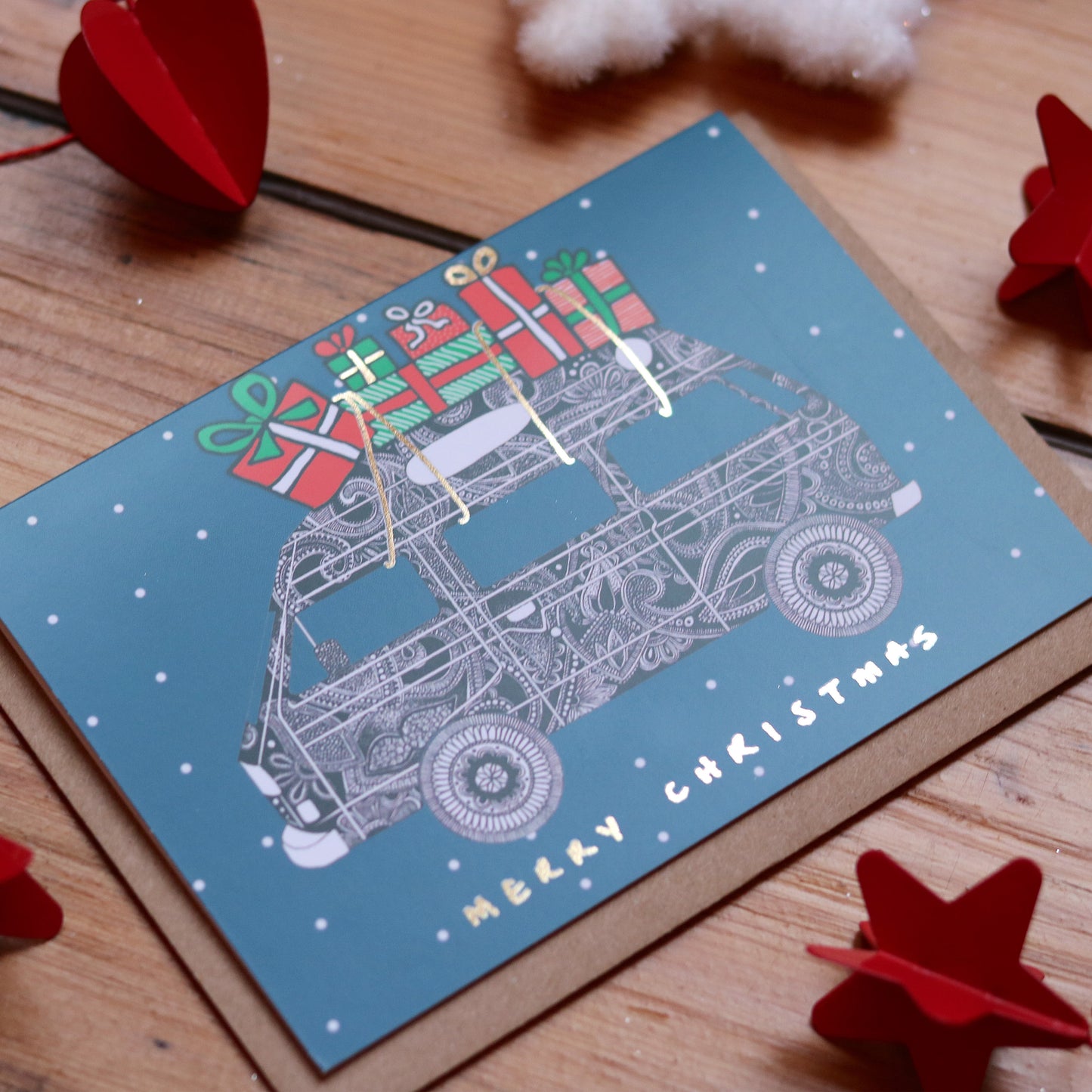 Camper Foiled Christmas Card